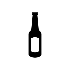 Beer bottle graphic icon. Beer bottle black sign isolated on white background. Vector illustration