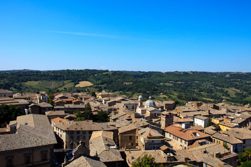 Orvieto (TR), Italy - May 10, 2016: View of Orvieto from the panoramic tower, Terni, Umbria, Italy