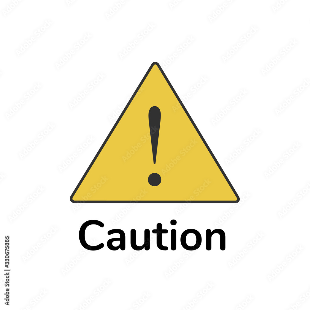 Poster triangle caution hazard warning attention sign with with exclamation mark symbol. stock vector illus