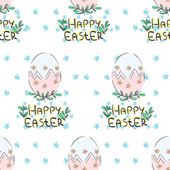 Happy Easter pattern. Vector illustration. Seamless egg