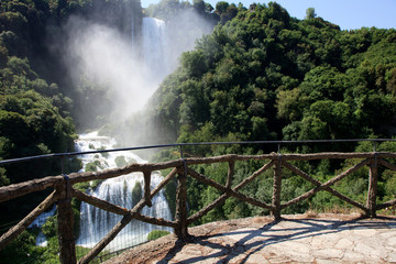 Terni (TR), Italy - May 10, 2016: The famous Marmore waterfall, Terni, Umbria, Italy