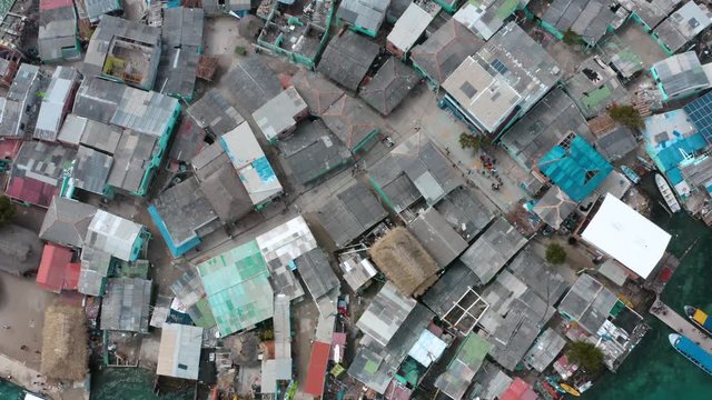 Aerial footage of Santa Cruz del islote the most populated island in the world