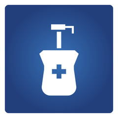 cleaning gel spray or dispenser, medical bottle symbol