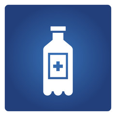 cleaning gel spray or dispenser, medical bottle symbol