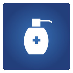 cleaning gel spray or dispenser, medical bottle symbol