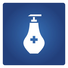 cleaning gel spray or dispenser, medical bottle symbol