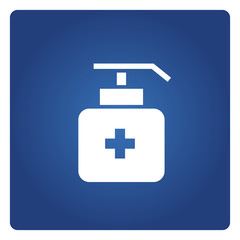 cleaning gel spray or dispenser, medical bottle symbol