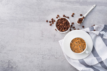 coffee with roasted beans