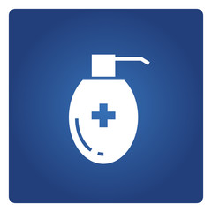 Obraz premium cleaning gel spray or dispenser, medical bottle symbol