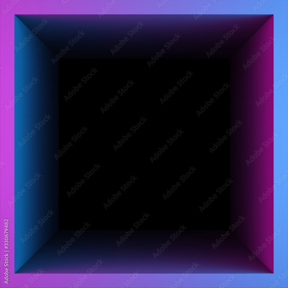 Sticker square frame in pink-blue gradient