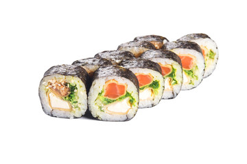 Set of sushi rolls isolated