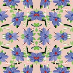 seamless floral pattern with flowers and leaves backgrounds vector design