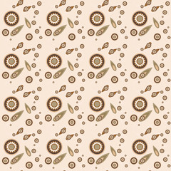 seamless pattern with flowers and leaves paisley style