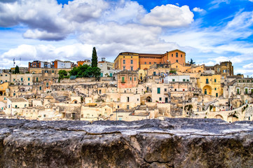 Naklejka na ściany i meble Panoramic view of Matera. Basilicata. Italy.