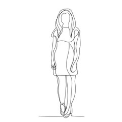 vector, isolated, one-line drawing woman sketch