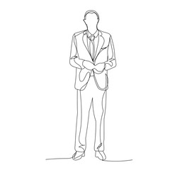 one-line drawing man in a jacket, businessman