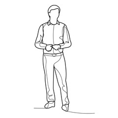 isolated, one line drawing man, businessman, sketch