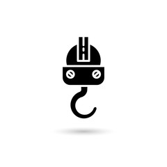 industrial crane hook symbol vector
