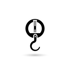 industrial crane hook symbol vector