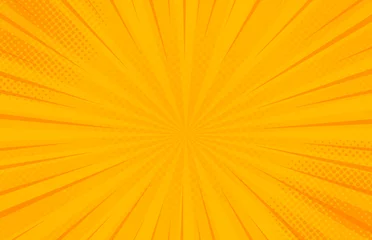 Fotobehang Vintage pop art yellow background. Banner vector illustration © vectorplus