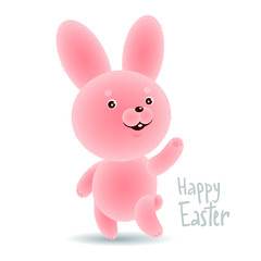 Easter bunny and Happy Easter text