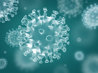 Coronavirus COVID-19, China virus, Bacteria, 3d rendering