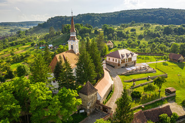 Fototapeta premium Saxon village Crit, also known as Deutsch Kreuz in the rural Transylvania, Romania
