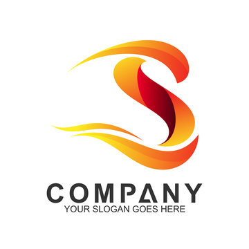 fire letter S logo, Fast and delivery logo