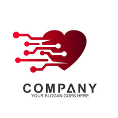 heart tech logo concept, Medical logo