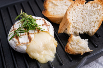 Grilled camembert cheese