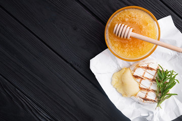 Grilled camembert cheese