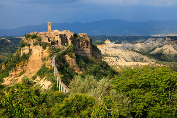 Fototapeta premium Civita di Bagnoregio (VT), Italy - May 15, 2016: Civita di Bagnoregio village, Tuscia, Lazio, Italy