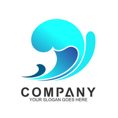 wave logo, water splash vector, abstract wave icon