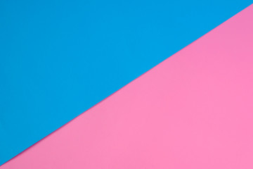 Two tone blue and pink color paper. empty space for background design.