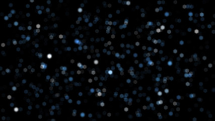 Abstract Blue And White Blurry Hexagon Sea Water Bokeh Reflected Light Isolated With Black Background