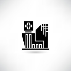 hospital icon on white background