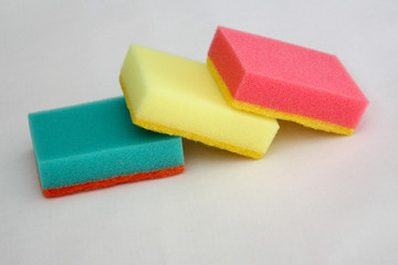sponge for washing dishes on a white background