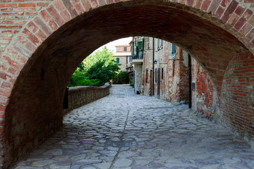 Monteleone d' Orvieto (TR), Italy - May 27, 2016: An briks arc in Monteleone d' Orvieto, Orvieto,...