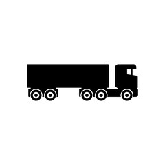 Truck icon, Black style. Isolated on white background