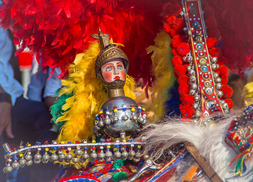 traditional Sicilian puppet decoration for parade horses