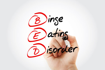 BED - Binge Eating Disorder acronym, medical concept background