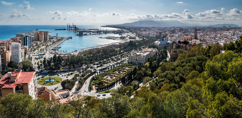 Fototapeta na wymiar Aerial view of Malaga, Costa del Sol, Spain