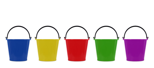 Colorful Plastic bucket isolated on white background © blove