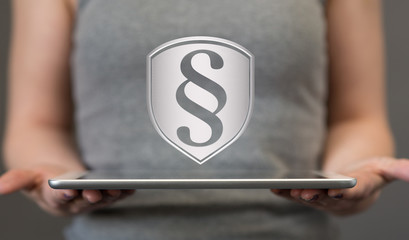 paragraph law sign digital in hand 3d
