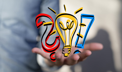 solution concept business idea lamp