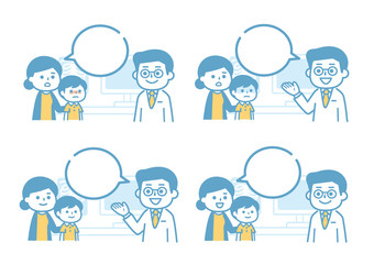 Parent and child seeing a doctor