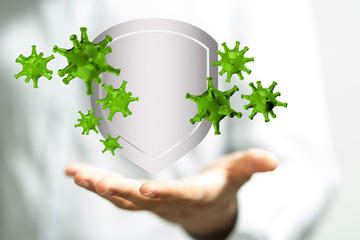 flu virus attack digital 3d