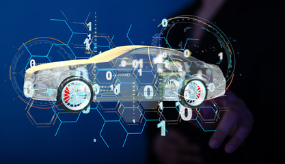 digital car technology smart in virtuel room