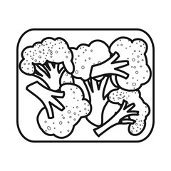 Isolated object of broccoli and cutting icon. Set of broccoli and board stock vector illustration.