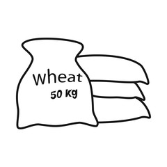 Isolated object of bag and grain symbol. Collection of bag and wheat stock vector illustration.
